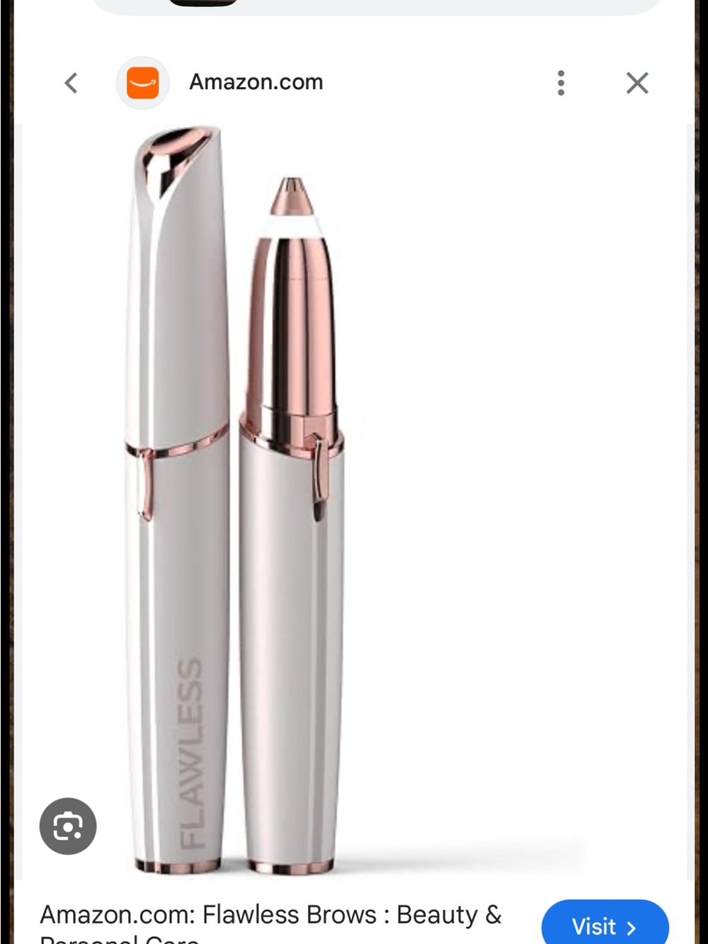 Flawless Brows Electric Eyebrow Trimmer in Rose Gold and White